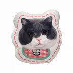 Custom gray and white cat face pillow, personalized cat cushion for home decoration