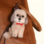 Personalized handmade dog felt doll, bag accessory and keychain for pet lovers