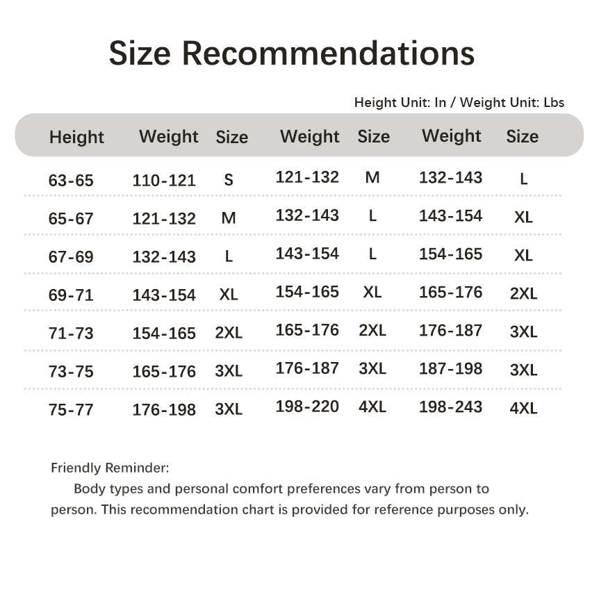 Size recommendations for custom pet face pajamas based on height and weight