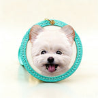 Custom West Highland White Terrier dog leather keychain, multi-use bag, car, or key accessory, personalized pet gift in turquoise