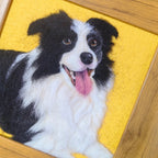 Custom needle felted Border Collie portrait, handmade pet memorial art, black and white dog figurine