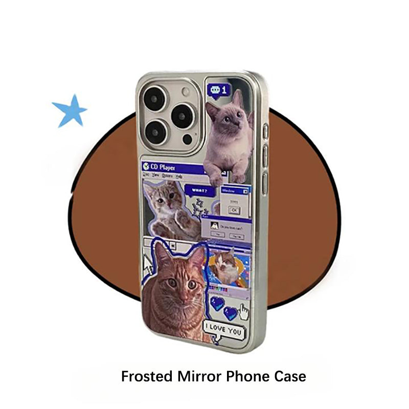 frosted mirror custom pet phone case magsafe with aesthetic pet collage design