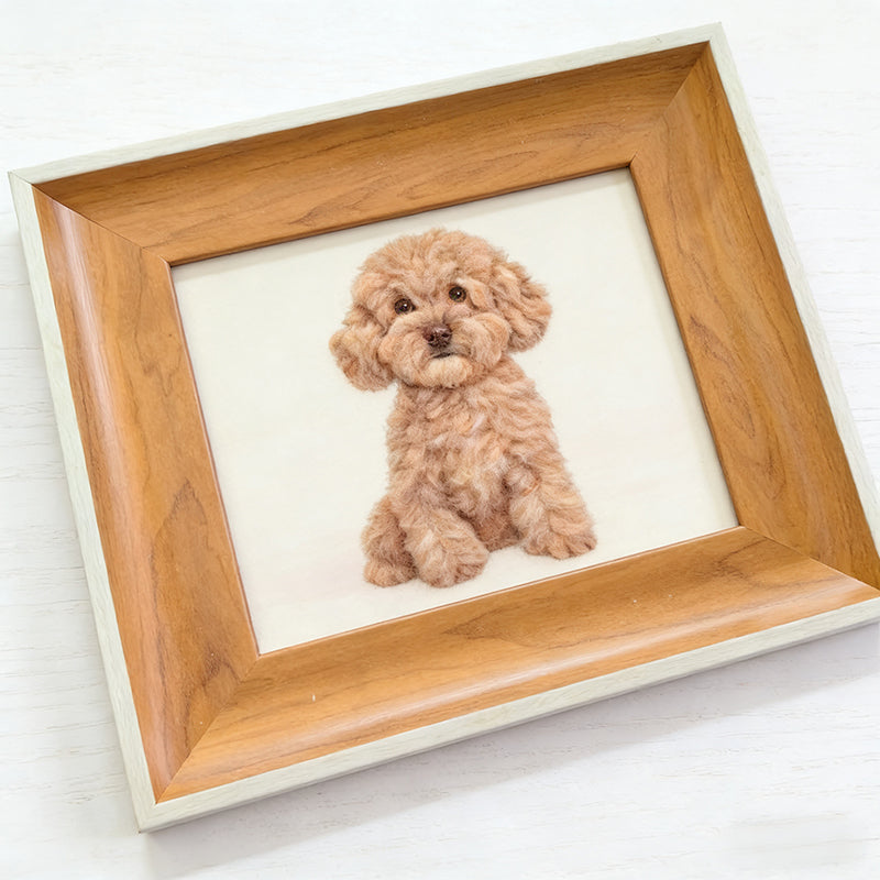 Custom needle felted Poodle dog portrait, handmade pet keepsake, realistic fluffy dog art