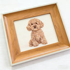 Custom needle felted Poodle dog portrait, handmade pet keepsake, realistic fluffy dog art