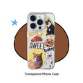 transparent magsafe custom pet phone case with personalized cat and dog photos