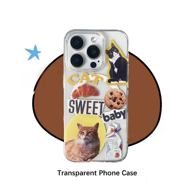transparent magsafe custom pet phone case with personalized cat and dog photos